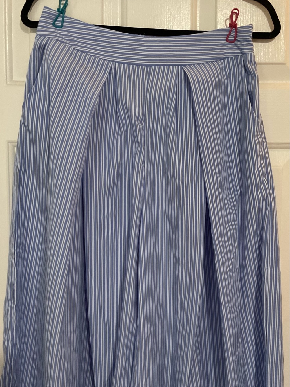 SHEIN Blue and White Pinstripe Wide-Leg Two Piece - Picture 12 of 13